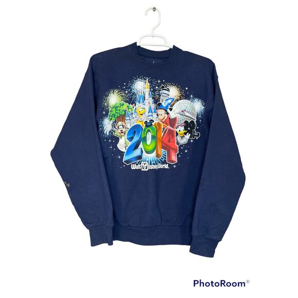 Walt Disney World Disneyland Blue 2014 Resort Sweatshirt Mickey Size Small - Picture 1 of 5